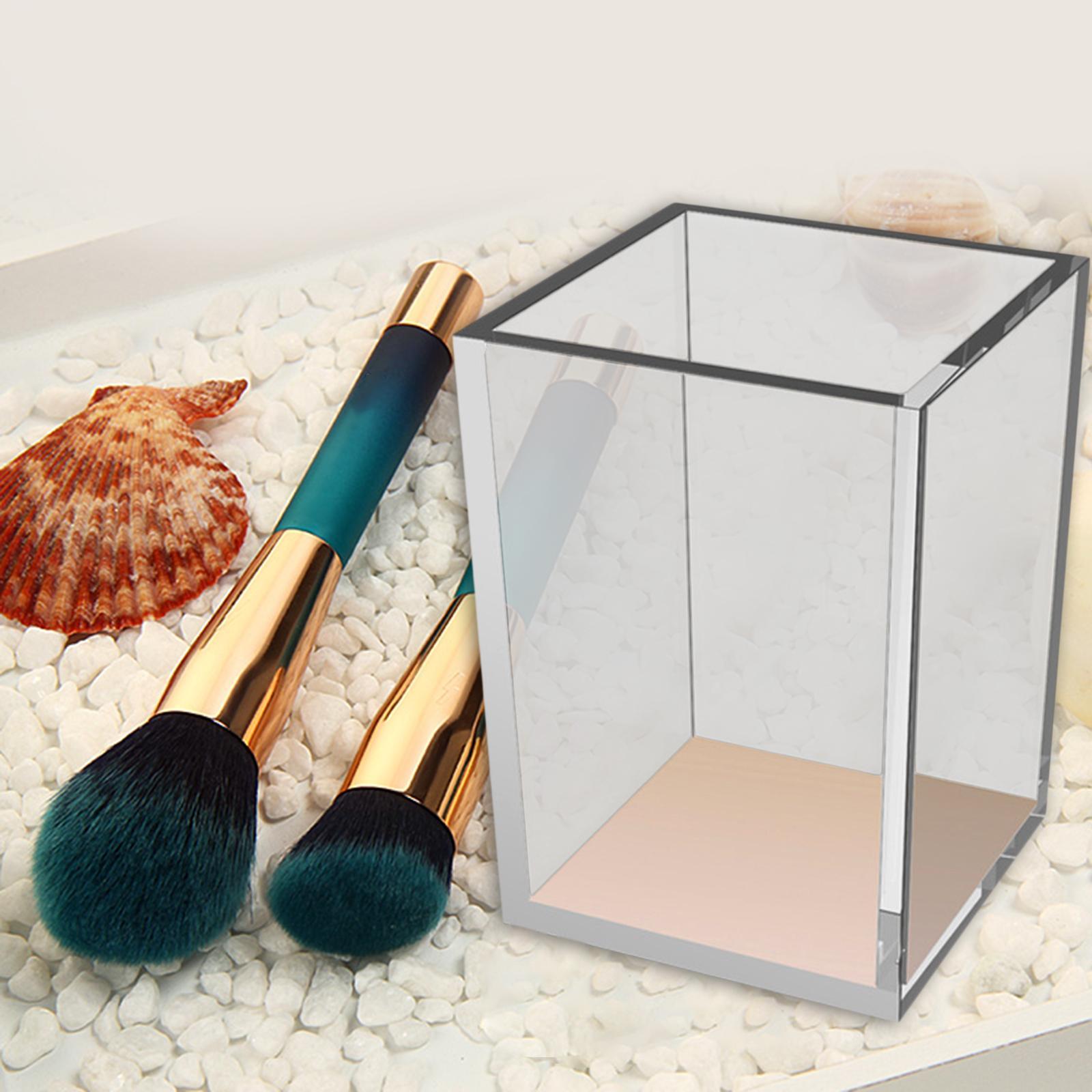 Makeup Brush Holder for Vanity Eyebrow Pen Container Organizer Golden