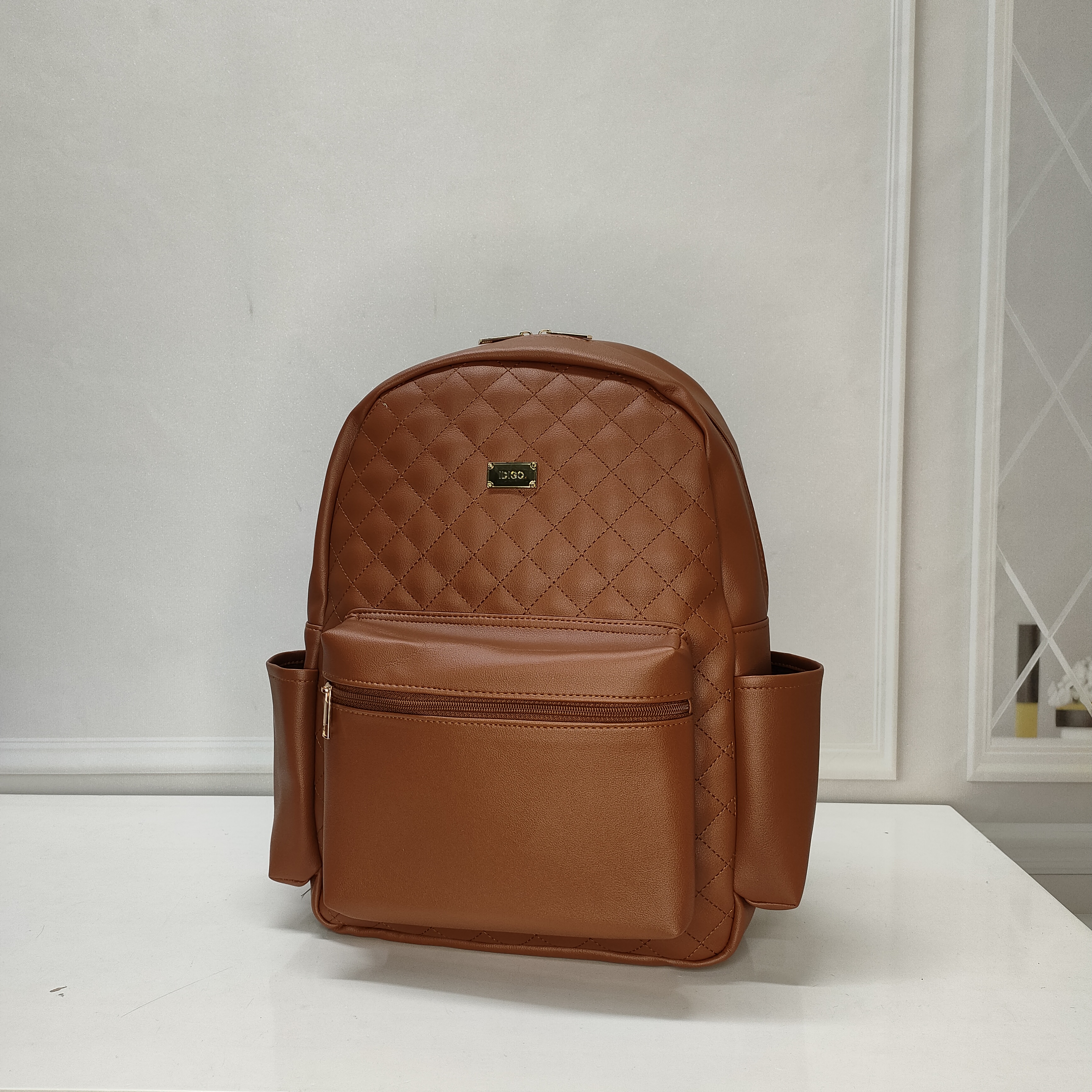 Ba lô công sở thời trang nữ IDIGO UBP2 – 6035 , Balo da nữ họa tiết chần trám thanh lịch đựng laptop 14 inch