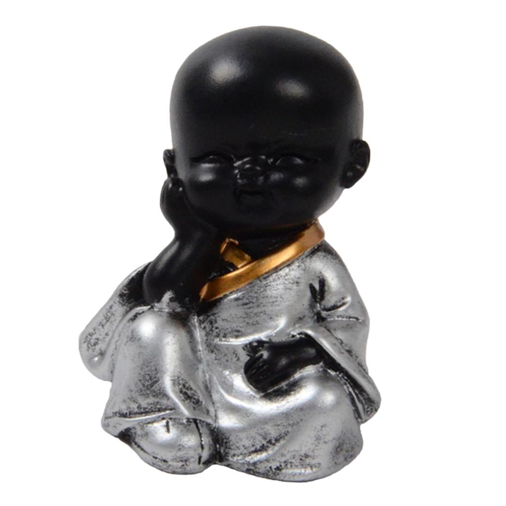 Ceramic Small Buddha Statue Monk Figurine Tea pet Ornaments Style01
