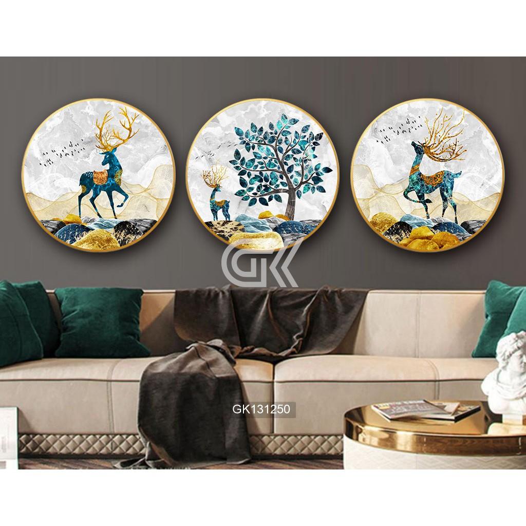 Top 10 bộ ba tranh tròn tráng gương, tranh treo phòng khách, tranh treo phòng ngủ cao cấp