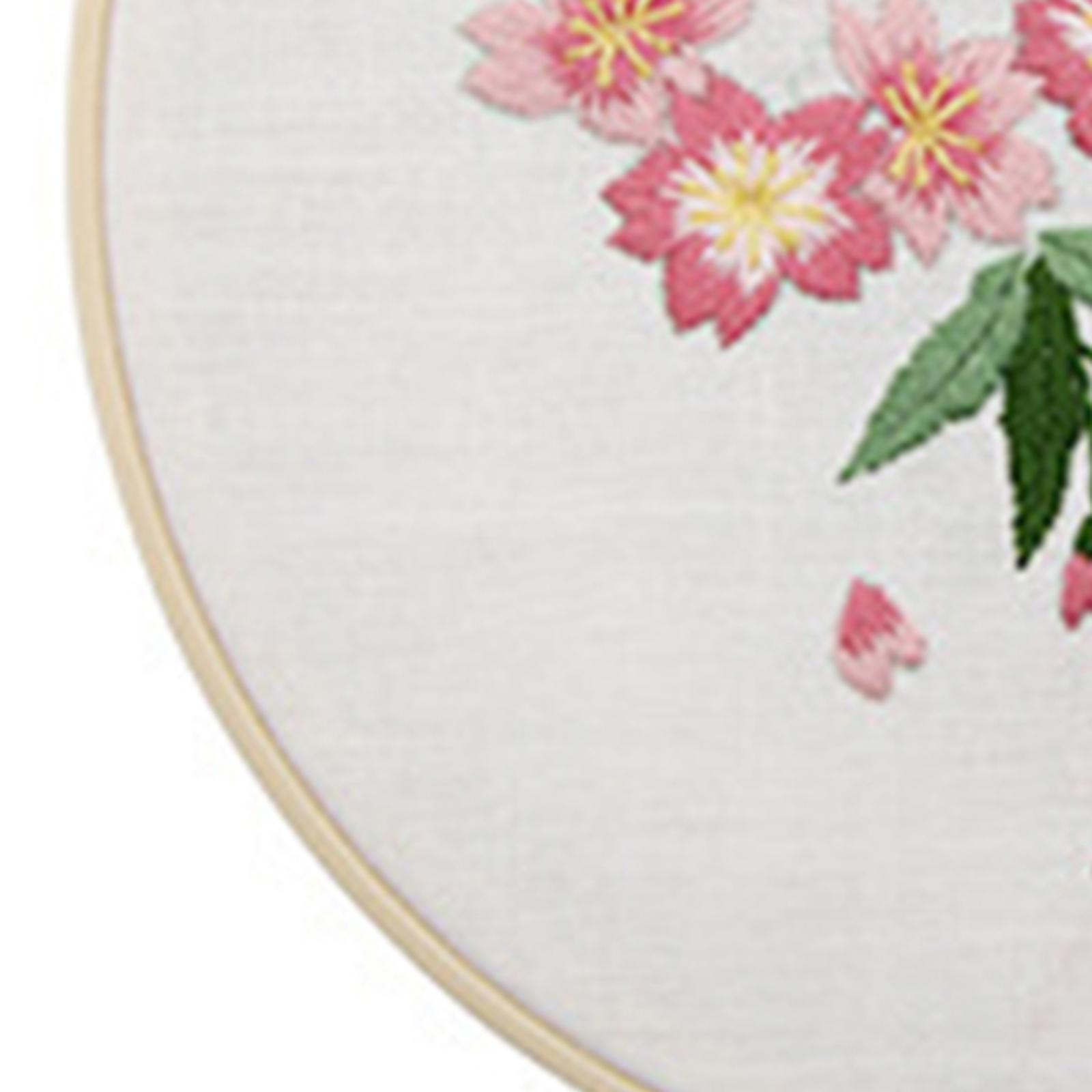 Embroidery starter Kit, Flower Pattern Cross Stitch for Beginners Adults, with Embroidery Hoop Cloth Thread Needlepoint Kit Floral Series