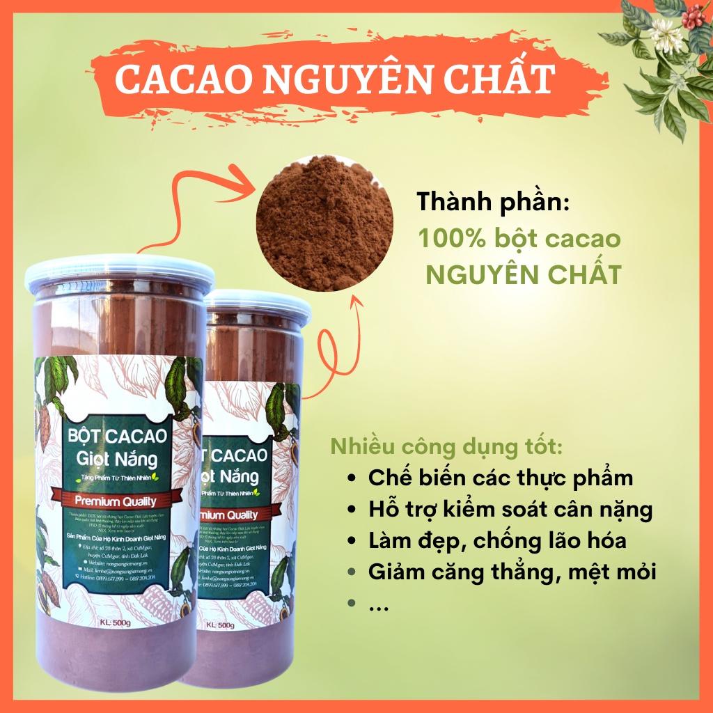 Bột cacao nguyên chất, nguyên liệu làm bánh cacao giảm cân từ Nông Sản GIỌT NẮNG 500 gram