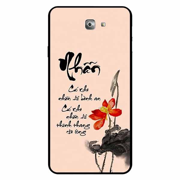 Ốp lưng in cho Samsung J5 Prime Mẫu Thư Pháp Nhẫn Nền Hồng