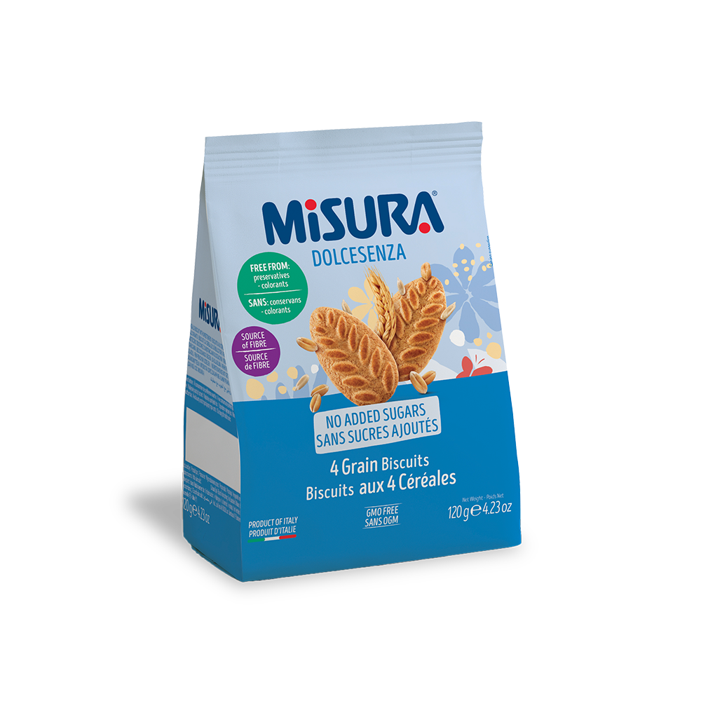 Bánh qui 4 loại ngũ cốc Misura Ý 120g dùng dầu hướng dương, giàu chất xơ