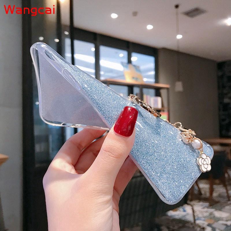 Ốp điện thoại kim tuyến kèm dây đeo và giá đỡ cho iPhone 11 Pro Max 6.1 5.8 6.5 XS Max XR X