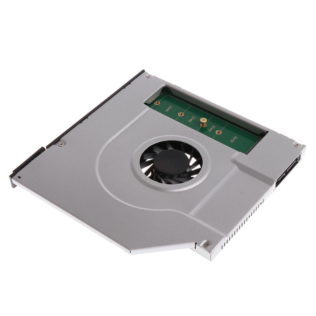1Piece Laptop Internal Cooling Fan M.2 NGFF SSD Caddy Adapter 9.5mm SATA Drive Bay