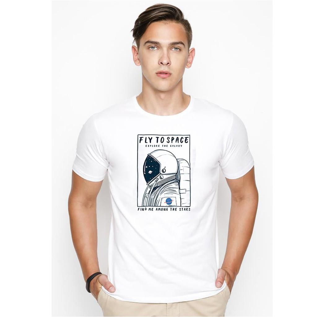 Áo thun nam in hình fly to space vải dày mịn TEE19S68