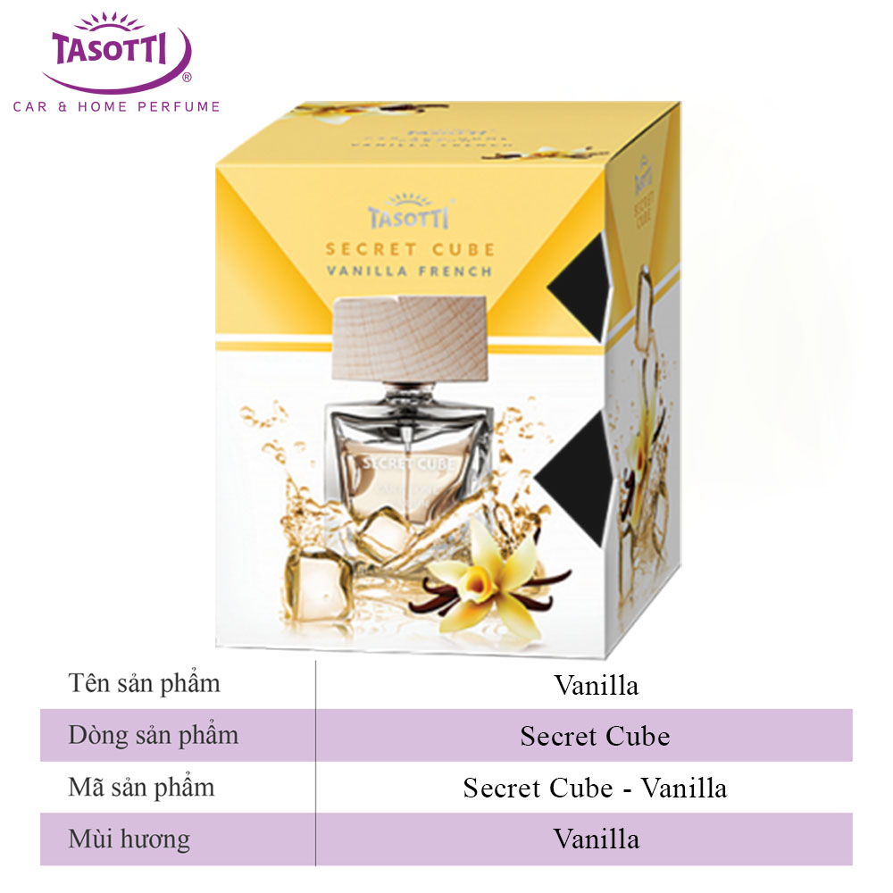 Nước Hoa Ô Tô Chai Xịt Nắp Gỗ TASOTTI SECRET CUBE Khử Mùi Xe Hơi Hương Thơm Tự Nhiên