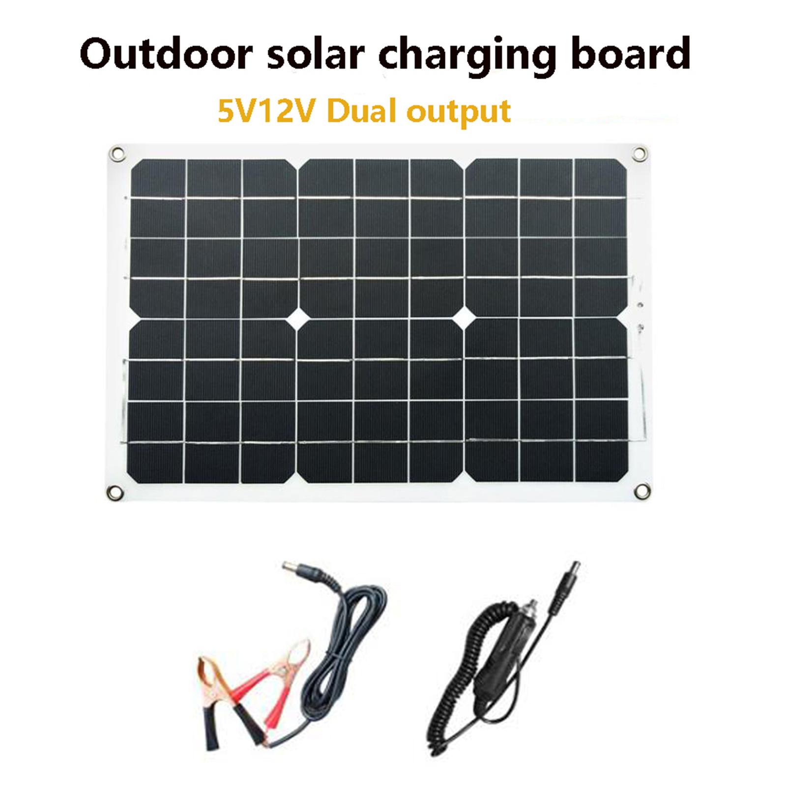 Solar Panel System 18V 20W Solar Panel 30A Charge Controller with Dual USB Car Solar Inverter Kit Complete Power Generation Supply for Mobile Phones Sports cameras, and 12V Car Batteries