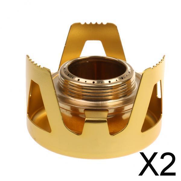 2xAluminum Alloy    with Alcohol Burner Camping Backpacking Tool Gold