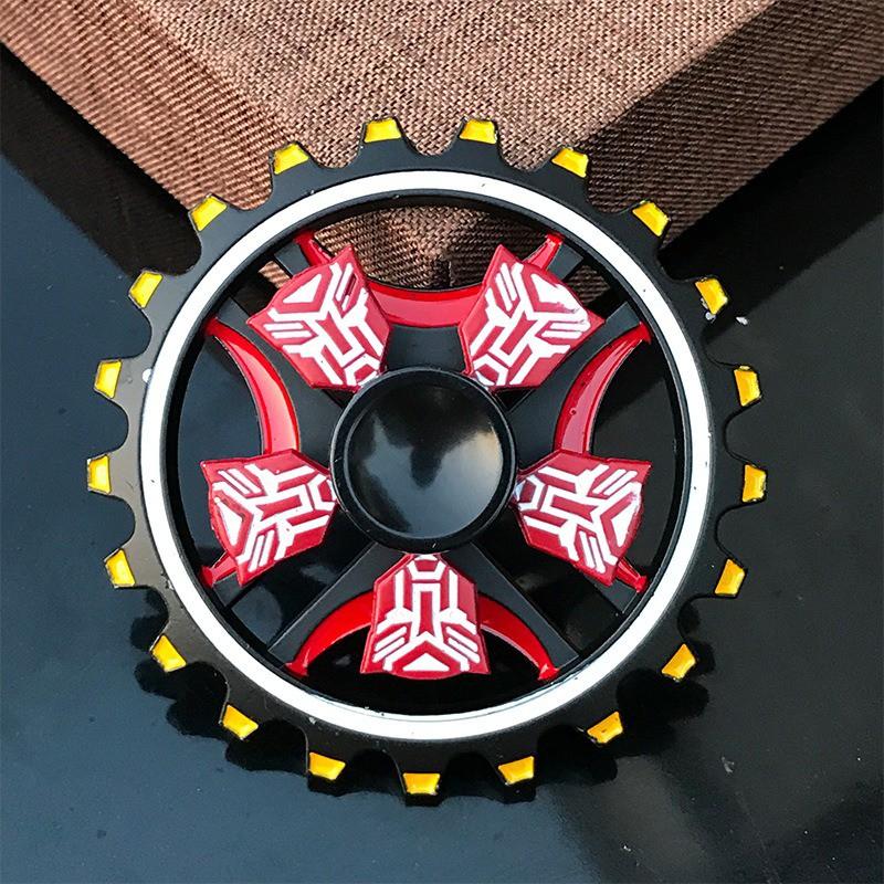 SPINNER Con quay Họa Tiết 8 cánh 6 viên đỏ thép 2 tầng 2 chế độ quay kép KIM LOẠI thép cực chắc chắn