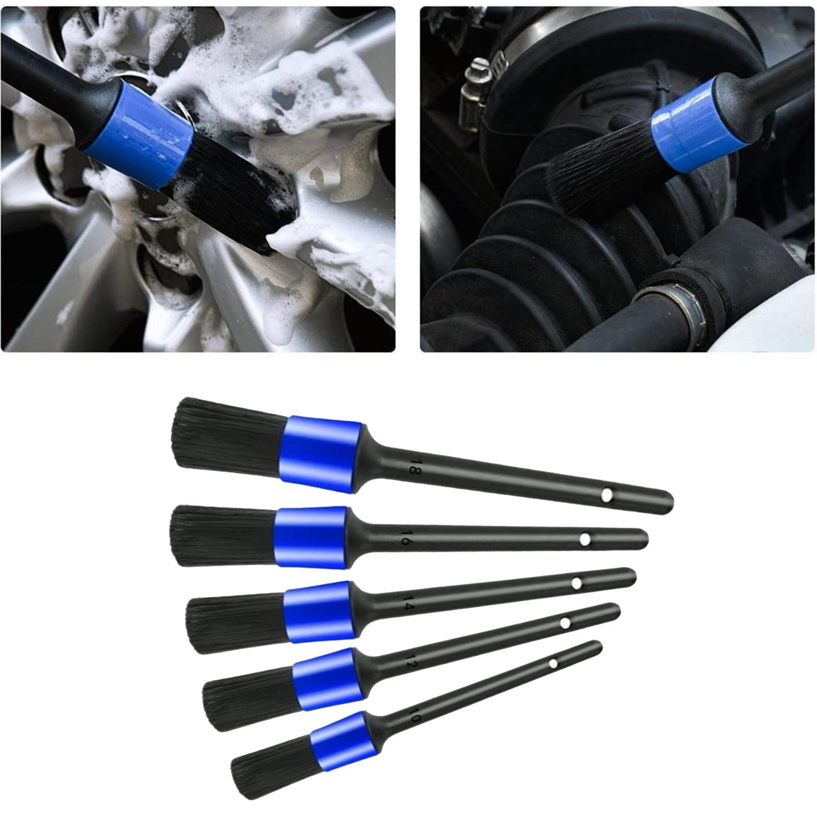 5 Pieces Car Detail Brush for Vehicles Interior Exterior Wheels Engine