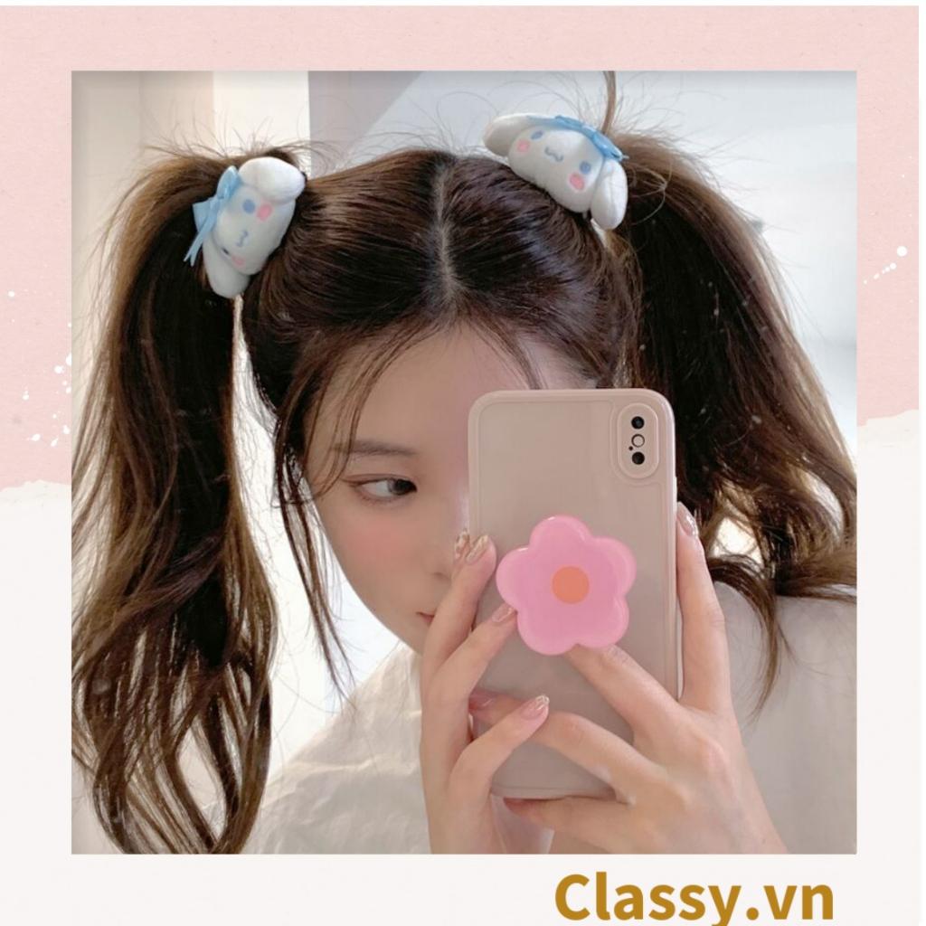 Dây cột tóc scrunchies kẻ sọc đính họa tiết hoạt hình giao ngẫu nhiên mix hàn quốc dành cho nữ PK1677