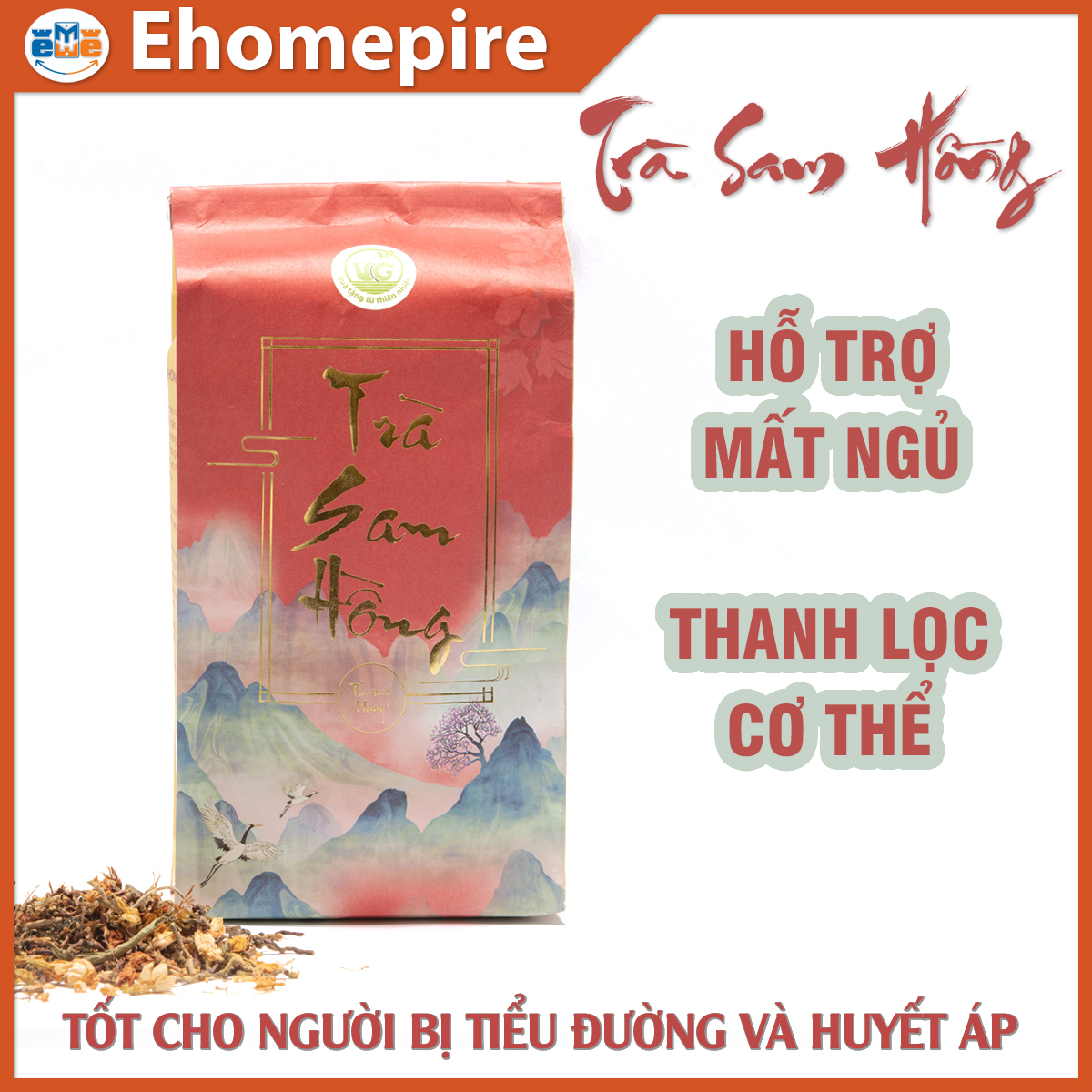 Trà Sâm Hồng thượng hạng VRG túi 500gram mát gan, giải độc - NPP Ehomepire