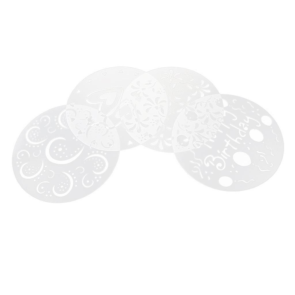 4 Pcs Variety Cake Cupcake Template Stencil Mold Birthday Spiral Decoration