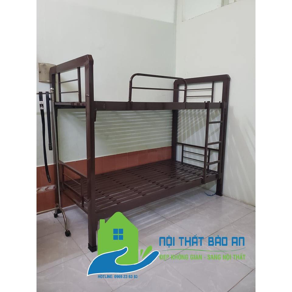 Giường sắt hộp 2 tầng sắt dày cao cấp, sơn tĩnh điện bền đẹp không rỉ sét, Ngang : 1m2x1m2