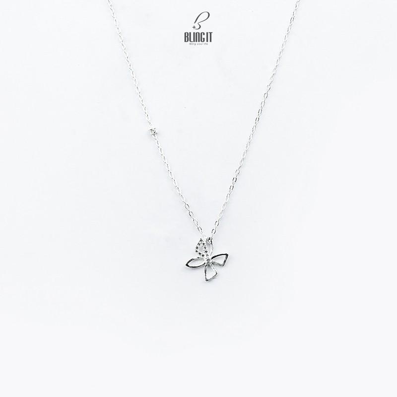 Vòng cổ Bling It hoa bốn lá bạc đính đá BIVC257