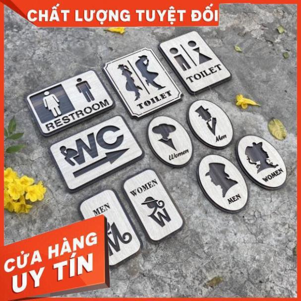 Bảng chỉ dẫn nhà vệ sinh WC nam nữ bằng Gỗ