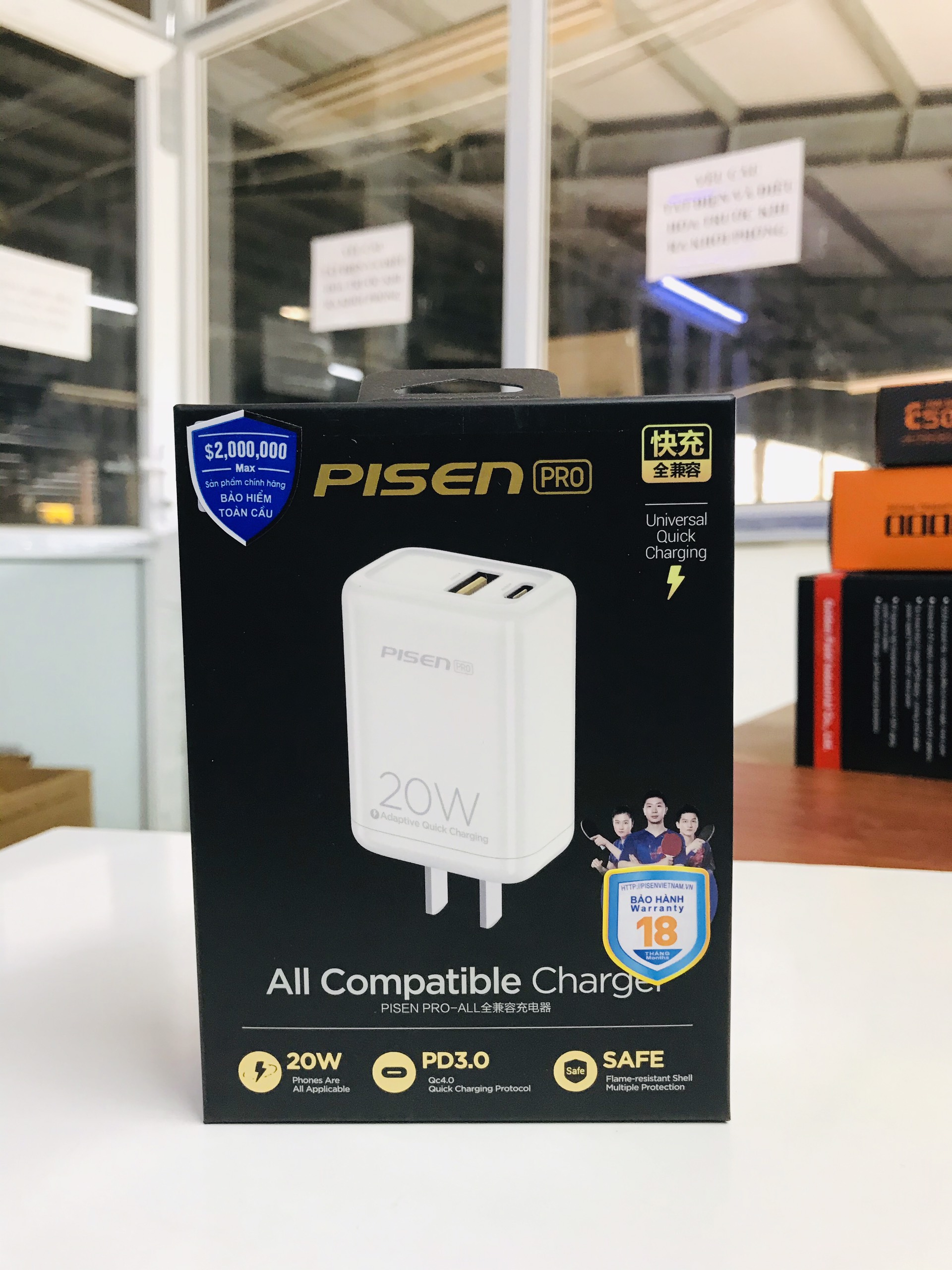 Sạc điện  thoại PISEN Pro Dual Port QP 20W (QC, PD 20W) for iPhone 12, TS-C119(QP) _ Hàng chính hãng