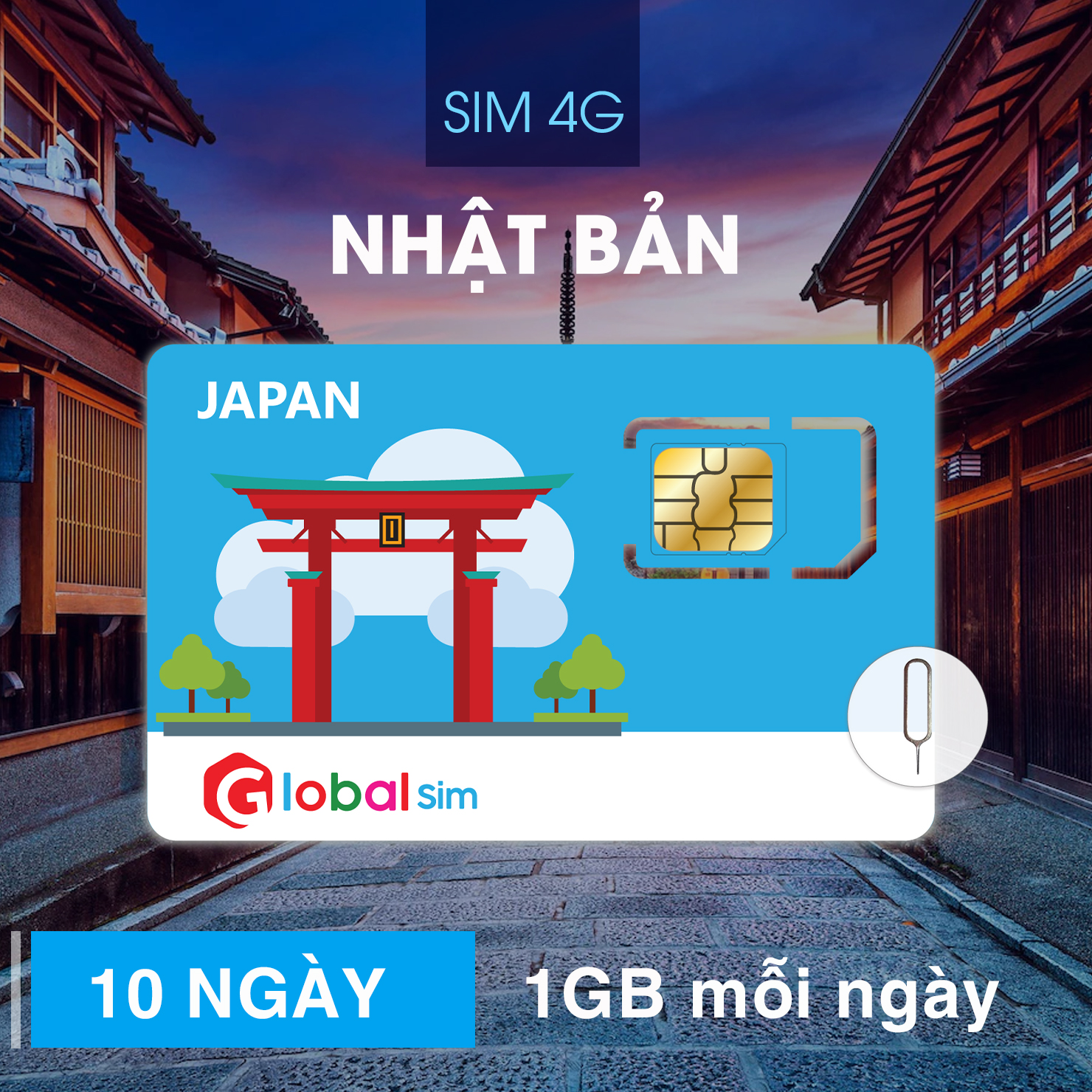 SIM 4G DU LỊCH NHẬT BẢN - 10 NGÀY - 1GB/NGÀY