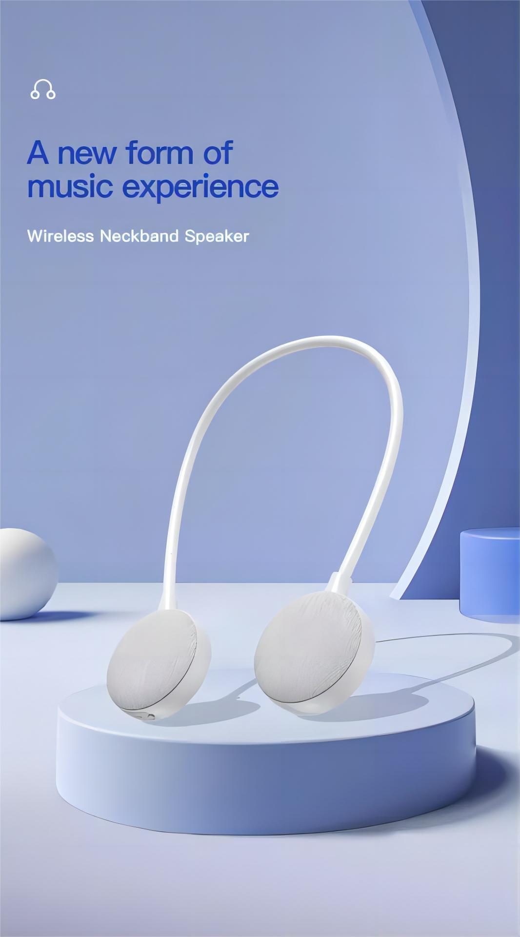Cổ Bluetooth 5.0 Loa không dây Bass Surround SD Color: Grey