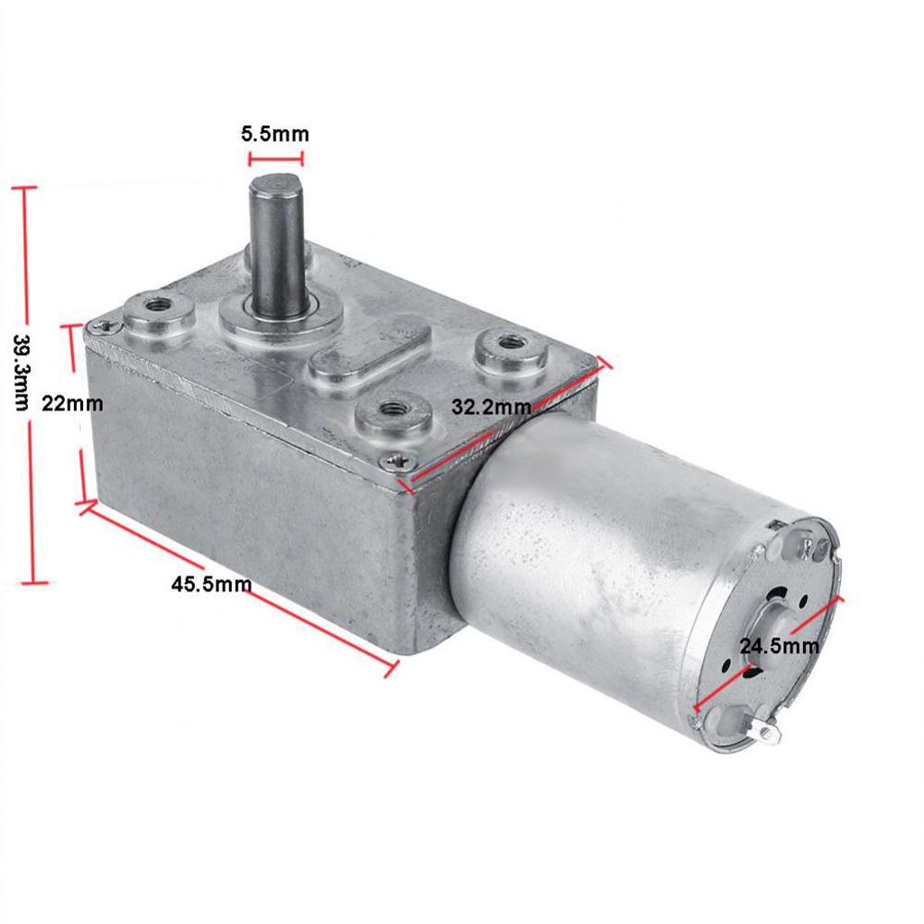 2PCS Micro Worm Gear DC Motor 12V 6RPM +3RPM Reversible High Torque Turbine Reduction Motor
