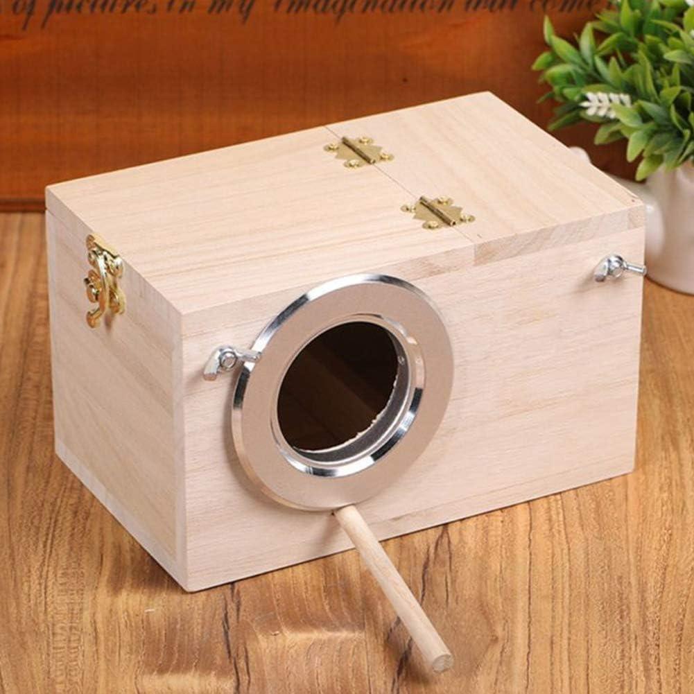 Tổ Vẹt Đuôi Dài Lớn, Hộp Nuôi Chim Aviary Bằng Gỗ, Hộp Làm Tổ Vẹt Đuôi Dài Canary, Nhà Chim, Nhà Trạm Cho Chim Ăn,25*13*13.5cm
