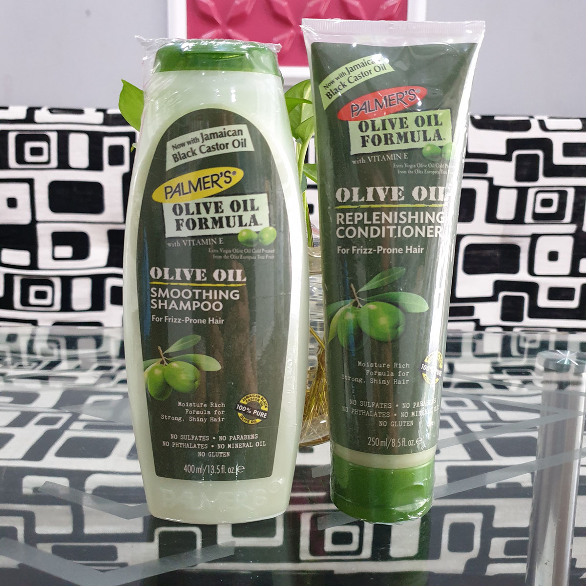 Dầu gội dưỡng tóc, làm sạch và nuôi dưỡng tóc giảm hư tổn Olive Palmer's Olive Oil Formula Smoothing Shampoo 400ml + tặng dầu xã dừa Palmer's 50ml