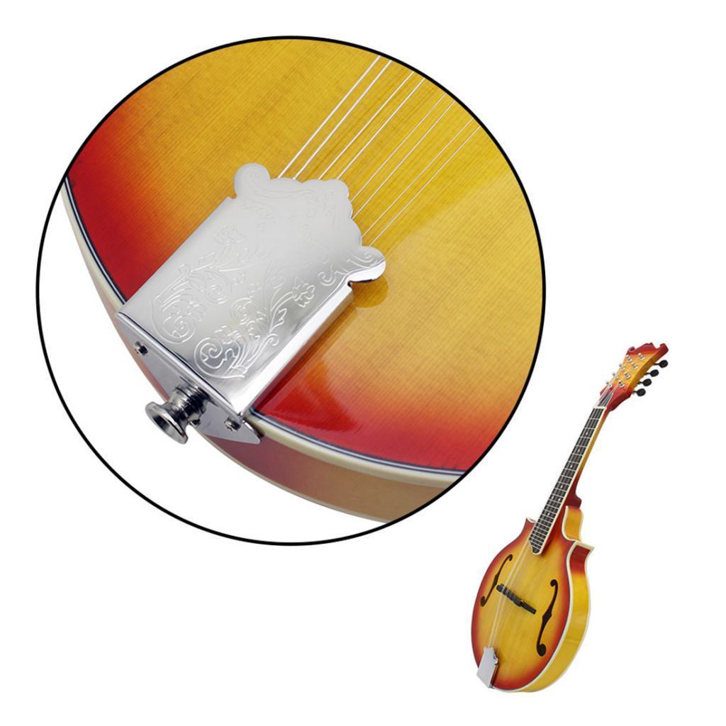 DIY Metal Bridge Tailpiece Engraving Flower Pattern for Mandolin Parts