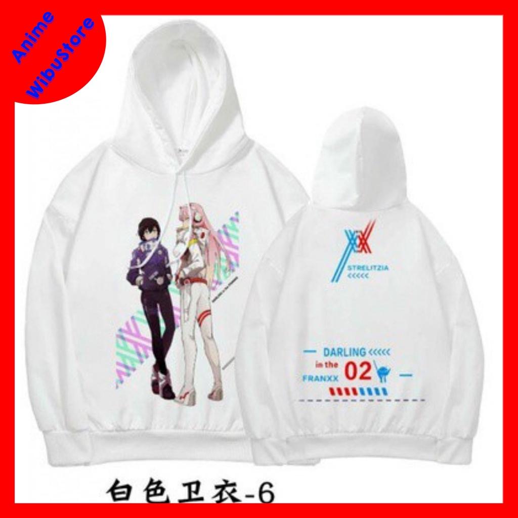 BST Áo Hoodie Trắng in hình anime Darling in The franxx mẫu in nhân vật Zero Tow