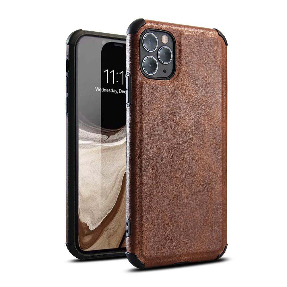 Ốp lưng da chống sốc dành cho iPhone 7  8  SE 2020  7 PLUS  8 PLUS  X  XS  XS MAX  XR  11  11 PRO  11 PRO MAX  12 MINI  12  12Pro  12 Pro Max – Hàng chính hãng – 11 Pro Max – Nâu