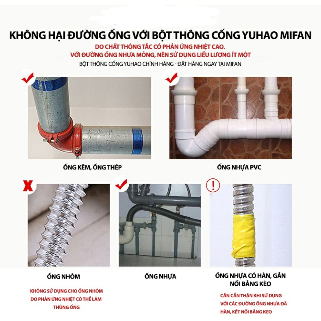 Bột Thông Bồn Cầu, Thông Tắc Ngẽn Cống, Lavabo. Loại Mạnh Xử Lý Triệt Để Nhanh Chóng - Hàng Loại 1 - CHính Hãng MINIIN