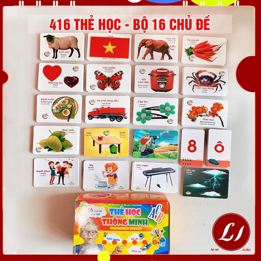 Bộ thẻ học 16 chủ đề song ngữ Anh Việt cho bé phát triển - Bản mới nhất