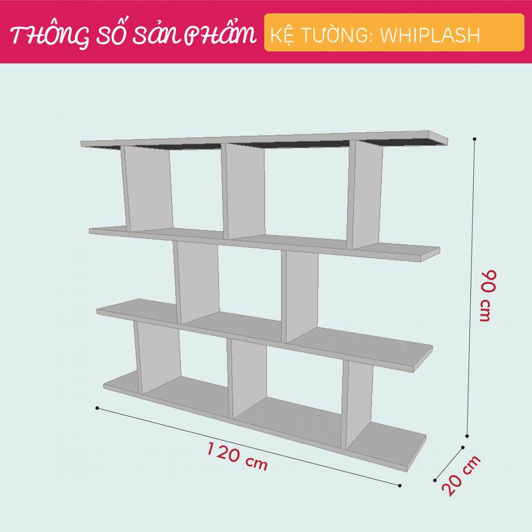 Giá sách treo tường đẹp SMLIFE Whiplash