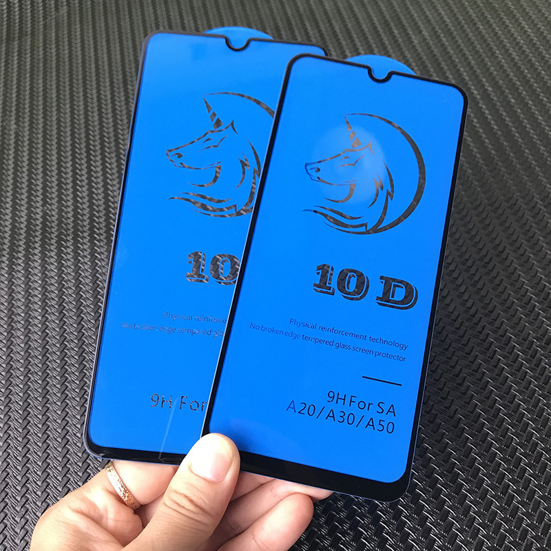 Kính Cường Lực 10D Cho Samsung Galaxy A20 A30 A30S A50 A50S Full Viền (1 miếng dán + bộ vệ sinh màn hình)