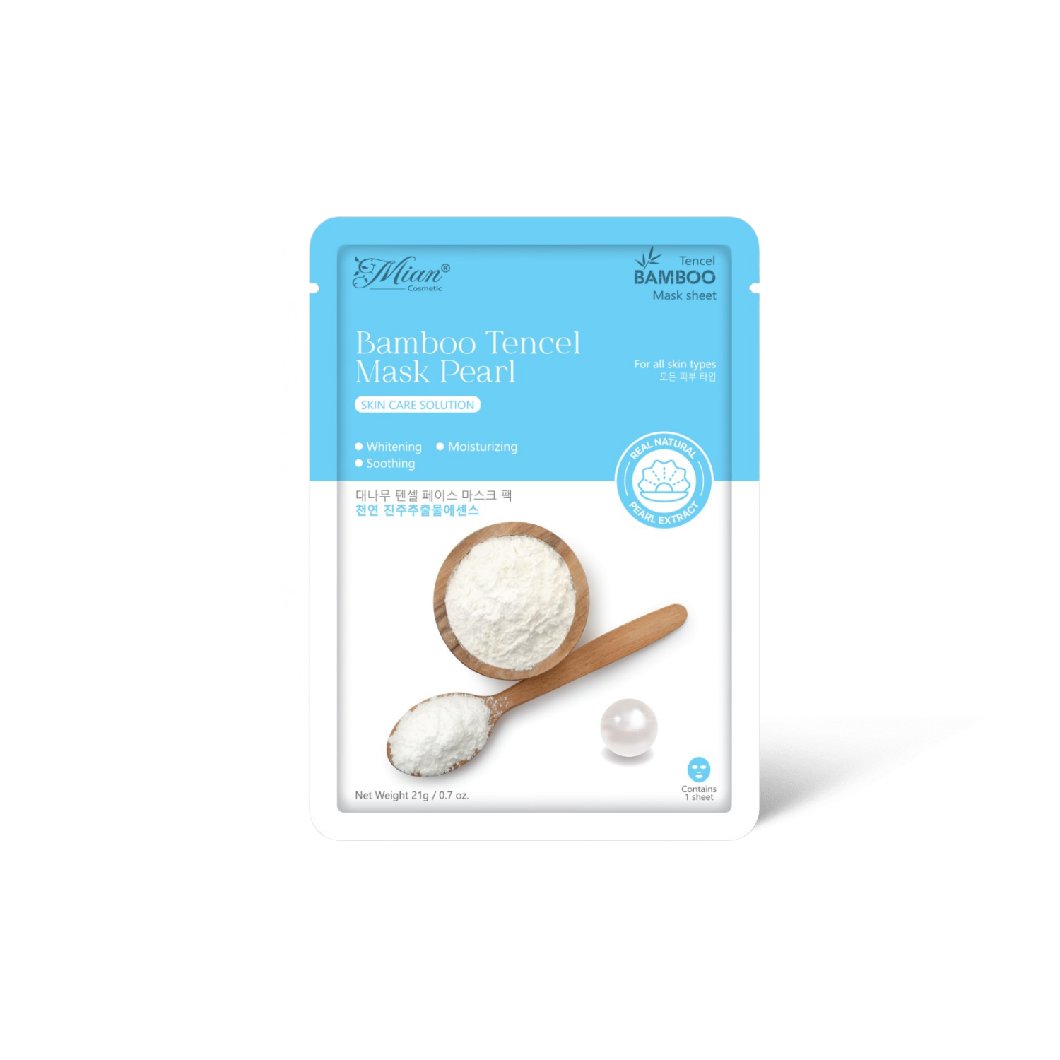 Mặt Nạ Dưỡng Da Mian Bamboo Tencel Mask Pearl Chiết Xuất Ngọc Trai 21g