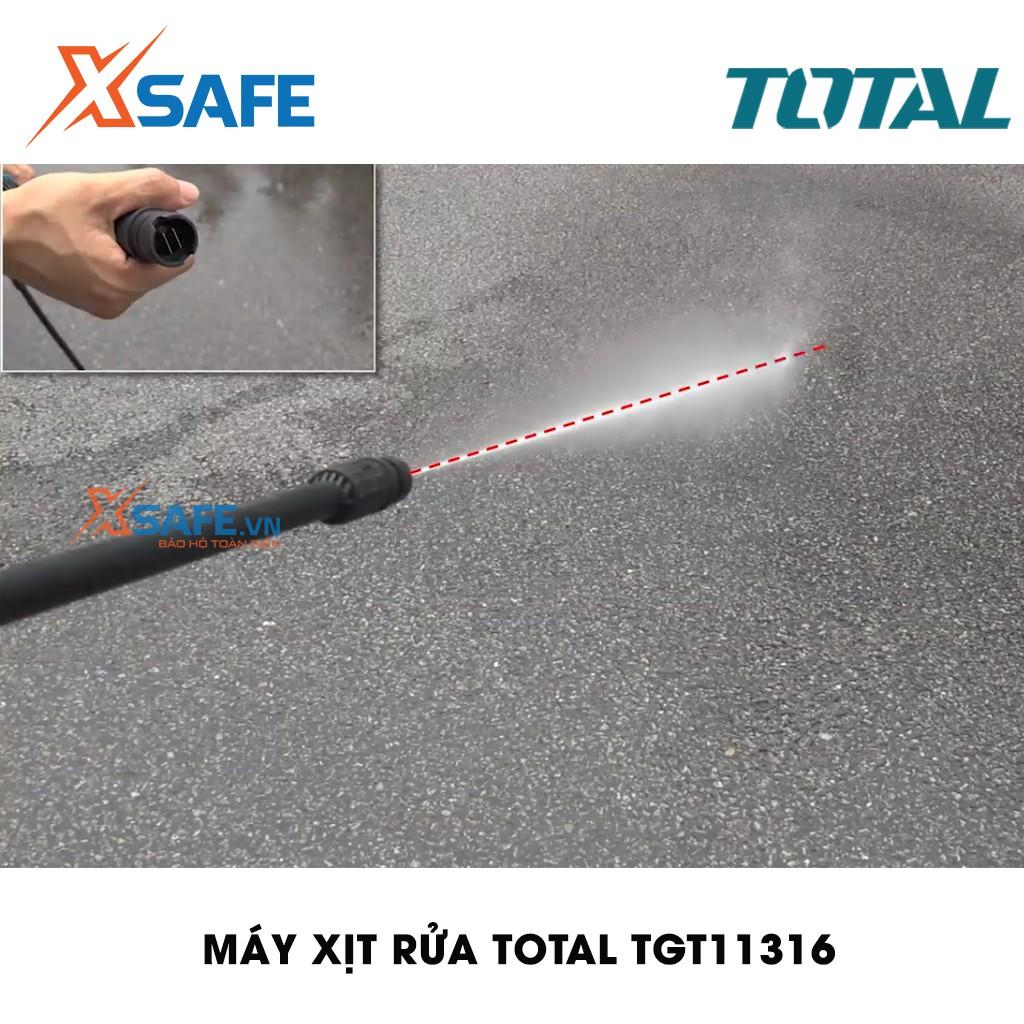 Máy xịt rửa TOTAL TGT11316 công suất 1300W áp lực tối đa 120Bar ứng dụng cho nhiều công việc, rửa xe, vệ sinh