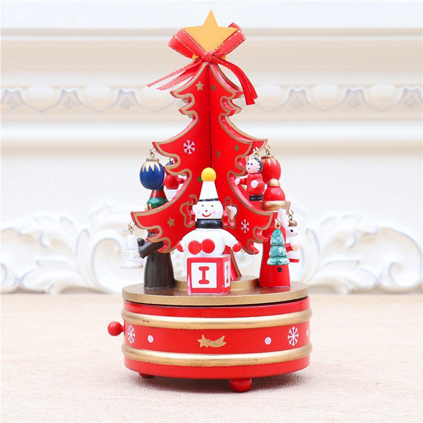 Creative Wooden Music Box Rotating Toy for Desktop Home Ornament