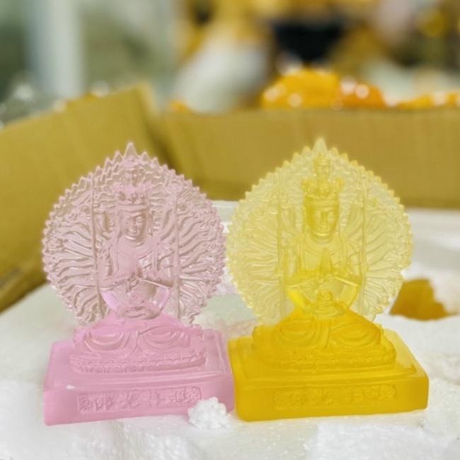 Tượng Phật Thiên Thủ , Thiên Nhãn Bằng Đá Ngọc Lưu Ly Cao Cấp - Cao 10cm