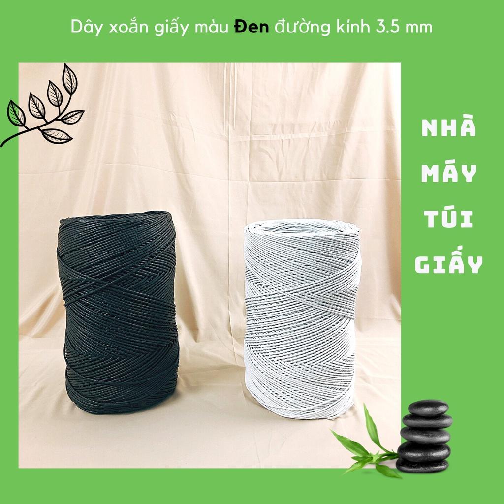 (MẪU THỬ) Dây xoắn giấy màu nâu, trắng, đen, chocolate, matcha Vintage dài 30m