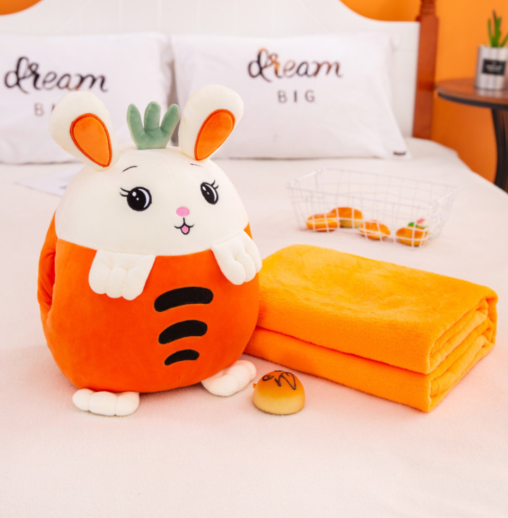 Bộ Chăn gối Văn Phòng 3in1 - Gối Mền Tựa Lưng Hình Hoa Quả, Cú Mèo, Totoro Dễ Thương - Giao ngẫu nhiên