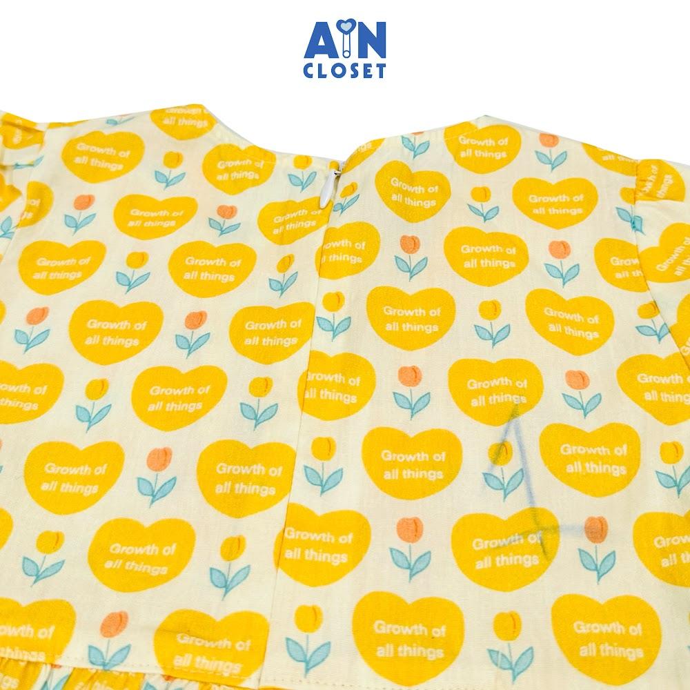Đầm bé gái họa tiết Hoa Tim Vàng cotton - AICDBGU37JOQ - AIN Closet