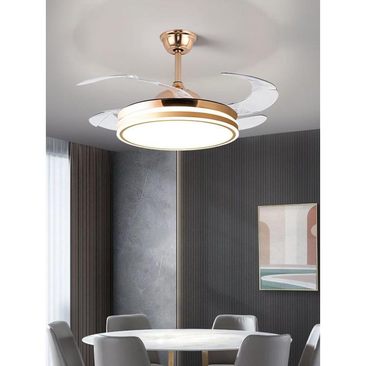 Quạt điện Đèn quạt vô hình Phòng khách Phòng ngủ hiện đại Quạt đơn giản Đèn quạt treo cái quạt