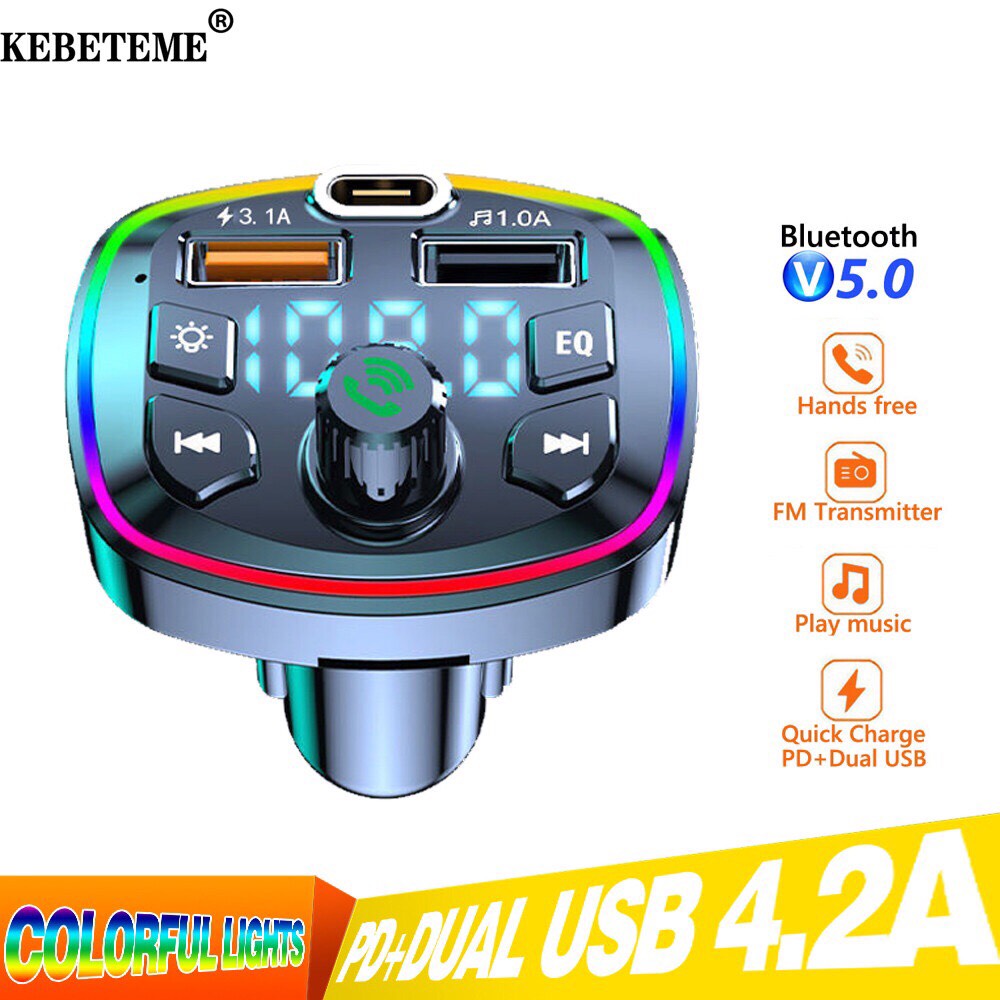 Tẩu sạc ô tô, nghe nhạc MP3 Bluetooth trên ô tô với bộ phát FM tích hợp và chip giải mã MP3