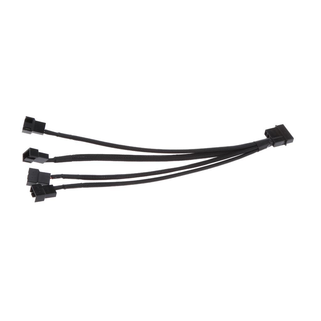 Lovoski 3/4Pin Power Y-Splitter Adapter Cable Cord for CPU PC Case Fan