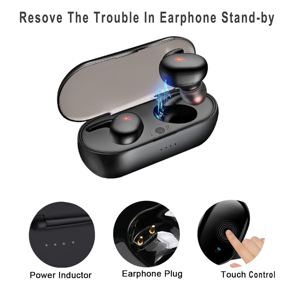 Tai Nghe Nhét Tai Không Dây Y30 Bluetooth 5.0 Mini TWS Chống Thấm Mồ Hôi Có Mic Sạc