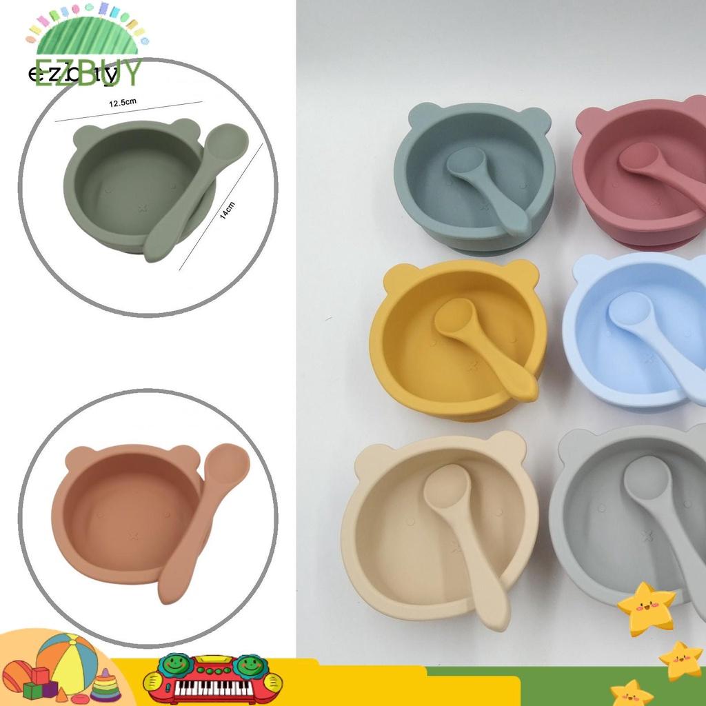 Tô Silicone Màu Trơn Cách Nhiệt Có Giác Hút Tiện Dụng Cho Bé