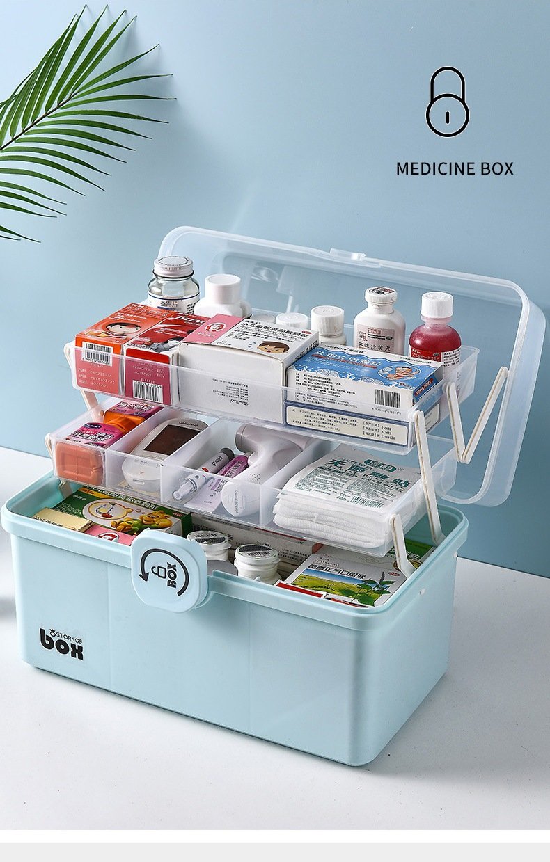 Hộp đựng thuốc y tế 3 tầng - đựng chia thuốc gia đình