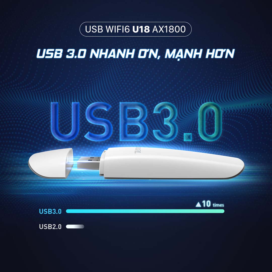 Tenda USB kết nối Wifi U18 Wifi 6 chuẩn AX1800 - Hàng chính hãng