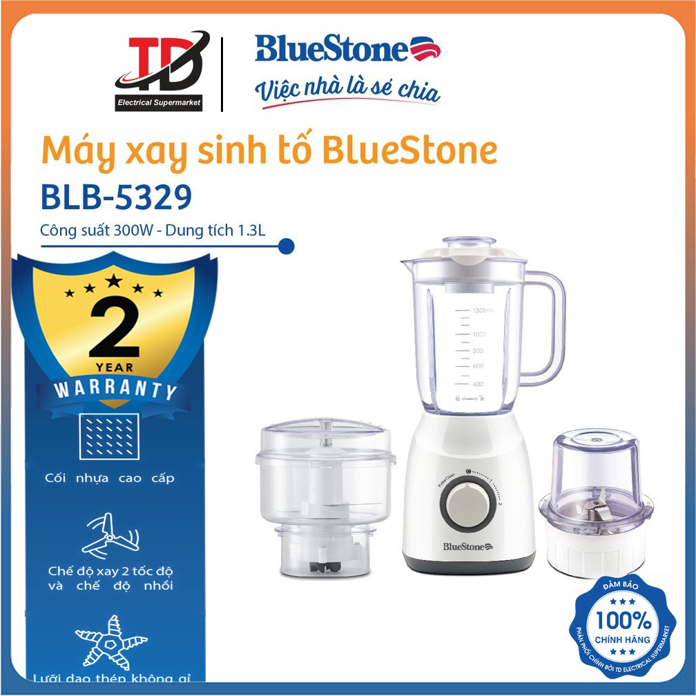 Máy xay sinh tố Bluestone BLB-5329 - Kèm 3 Cối Đa Dụng, Hàng chính hãng